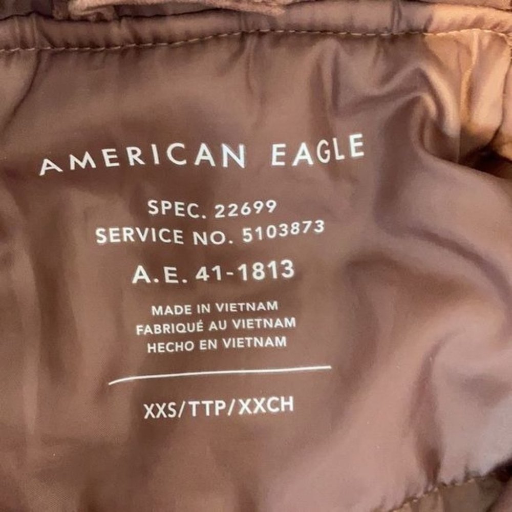 American Eagle Blush Pink Corduroy Faux Fur Hood Parka Jacket: Size XXS - Picture 13 of 13